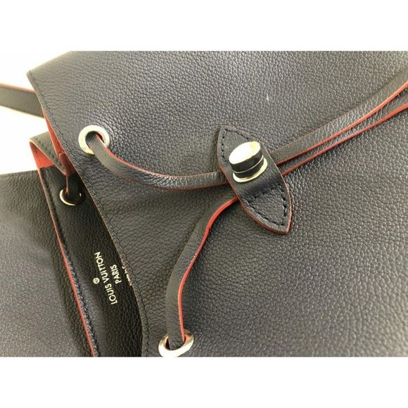 Louis Vuitton Lock Me Backpack Rucksack Leather Marine Rouge Bandeau BB - Picture 9 of 10